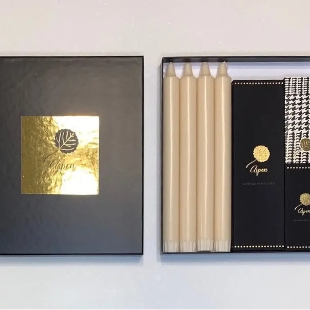 NWOT- Luxury Scented Match and Beeswax Taper Candle Set